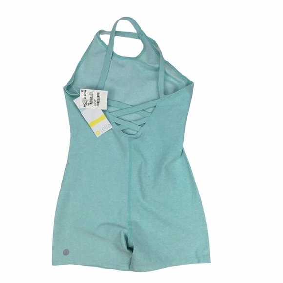 Zella Girl Kids' Restore Romper One Piece in Teal Sky Size Medium M (8/10) - Picture 3 of 4